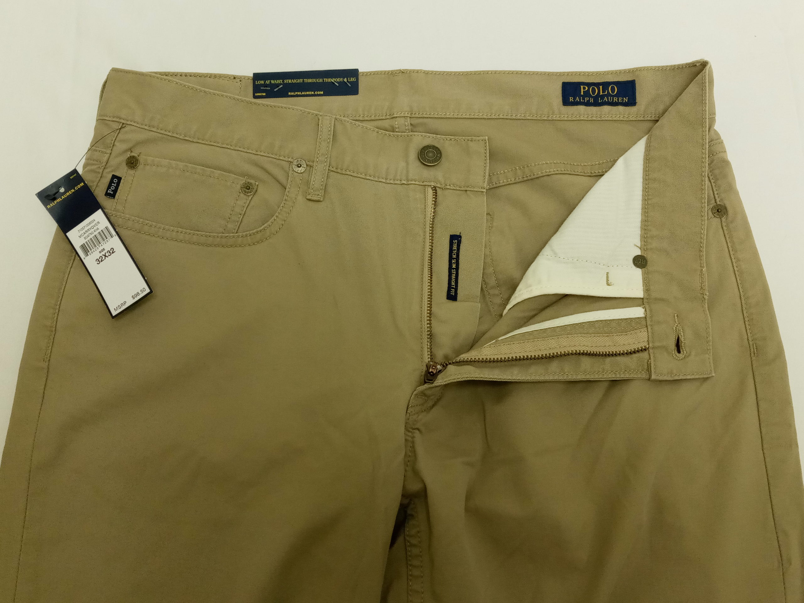 Costa almohada Parche Men's POLO Ralph Lauren Stretch Slim Fit Boating Khaki Pants 32 x 32 -  Rescue Missions Ministries Thrift Store