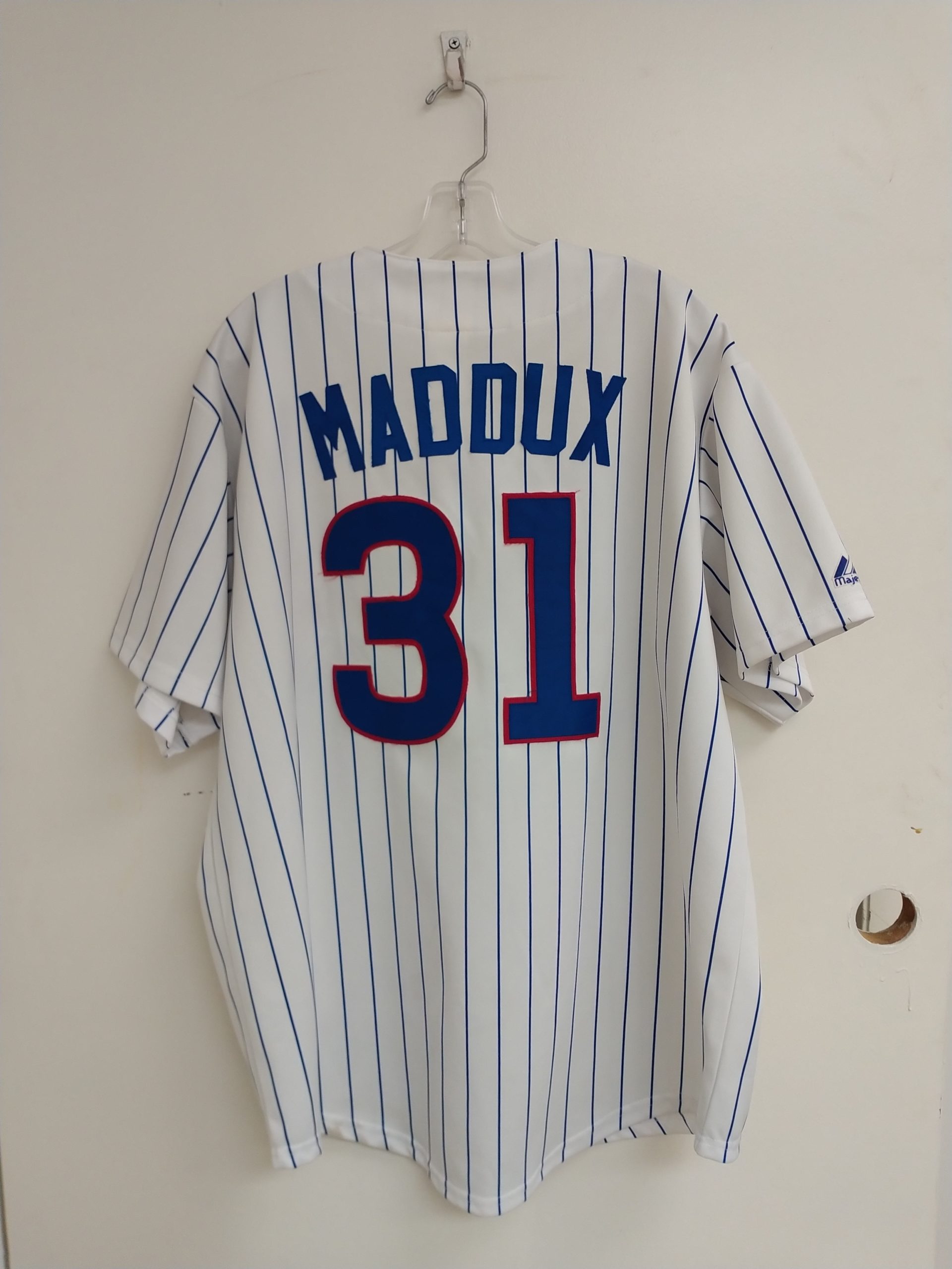Majestic Chicago Cubs Home Pinstripe Greg Maddux MLB Baseball